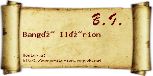Bangó Ilárion névjegykártya